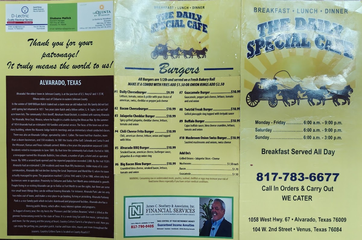 The Daily Special Cafe Menu - Image 2